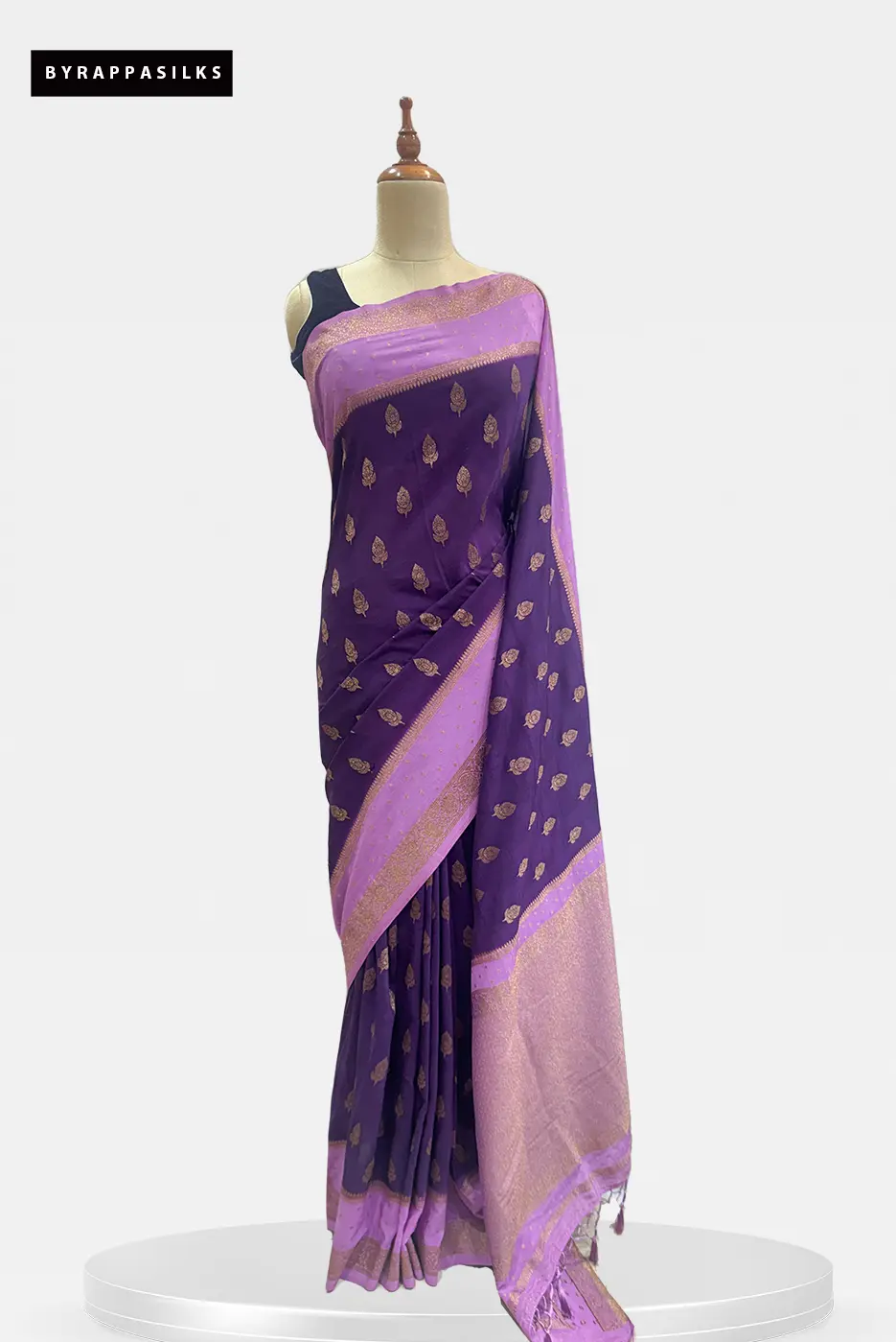 Semi Khaddhi Georgette Saree Purple QS295360