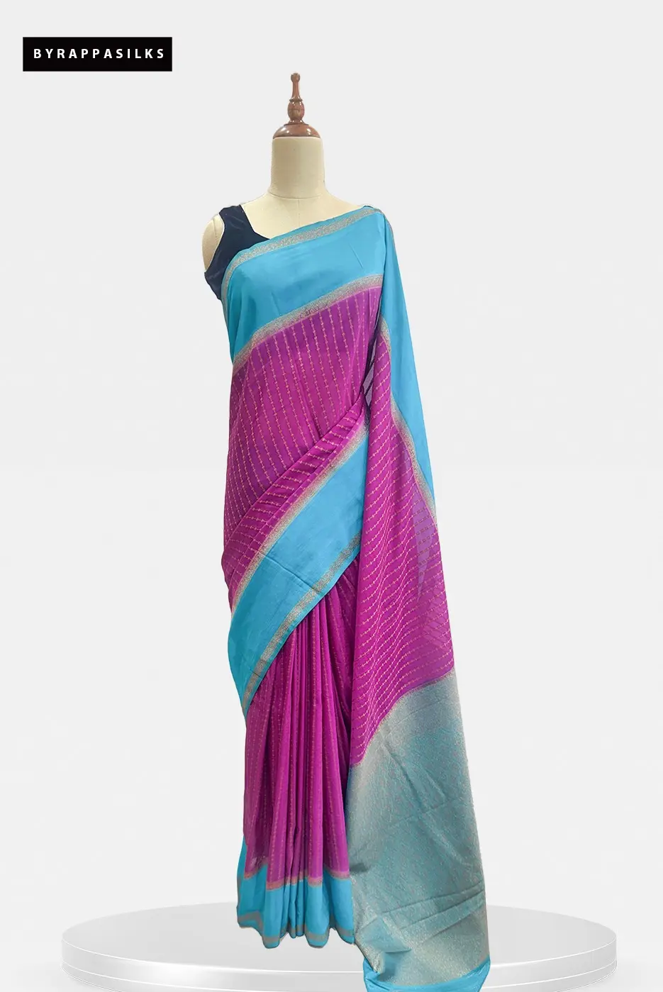 Semi Khaddhi Georgette Saree Magenta Purple QS273672