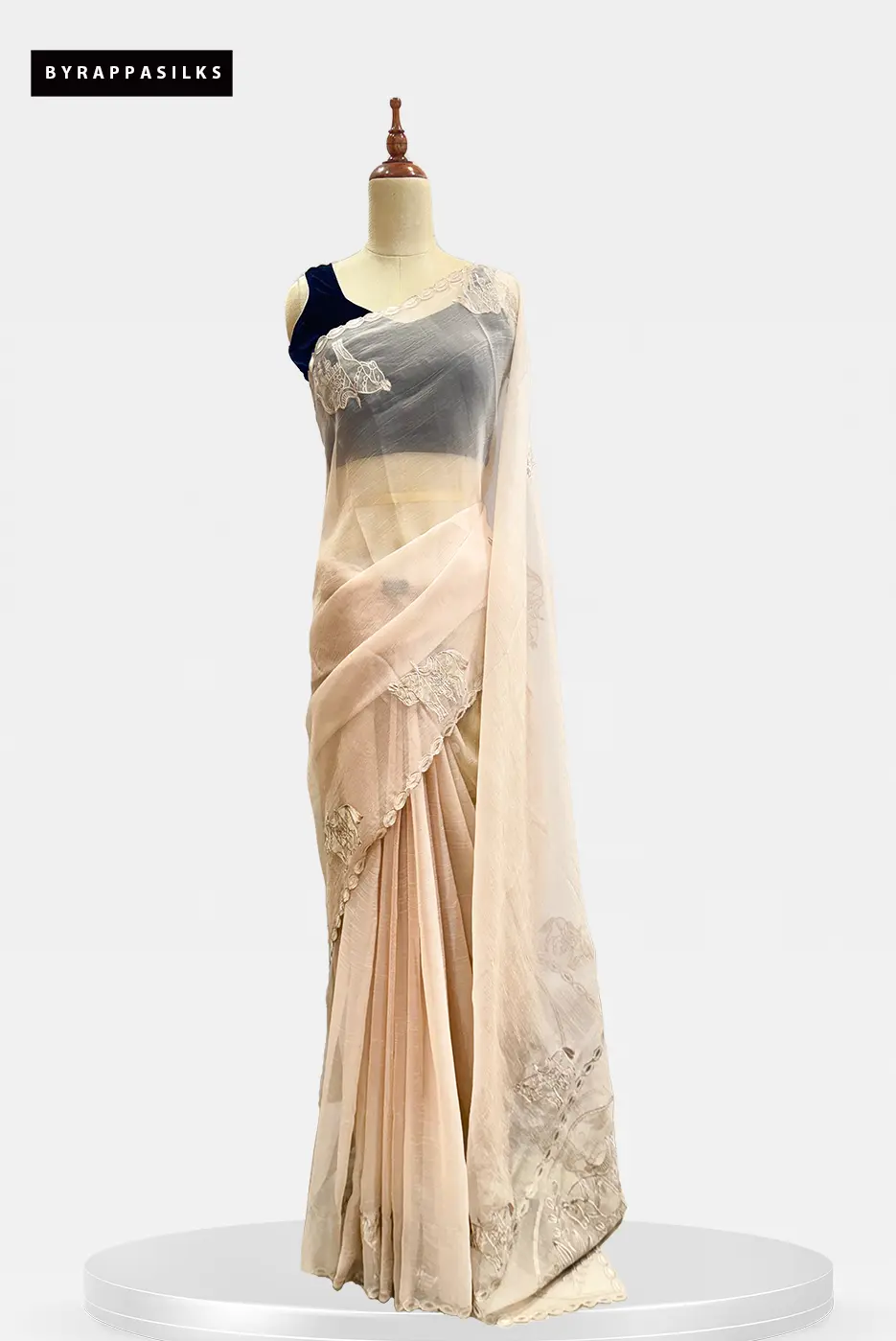 Organza Saree With Aplic Work Ivory QS295244