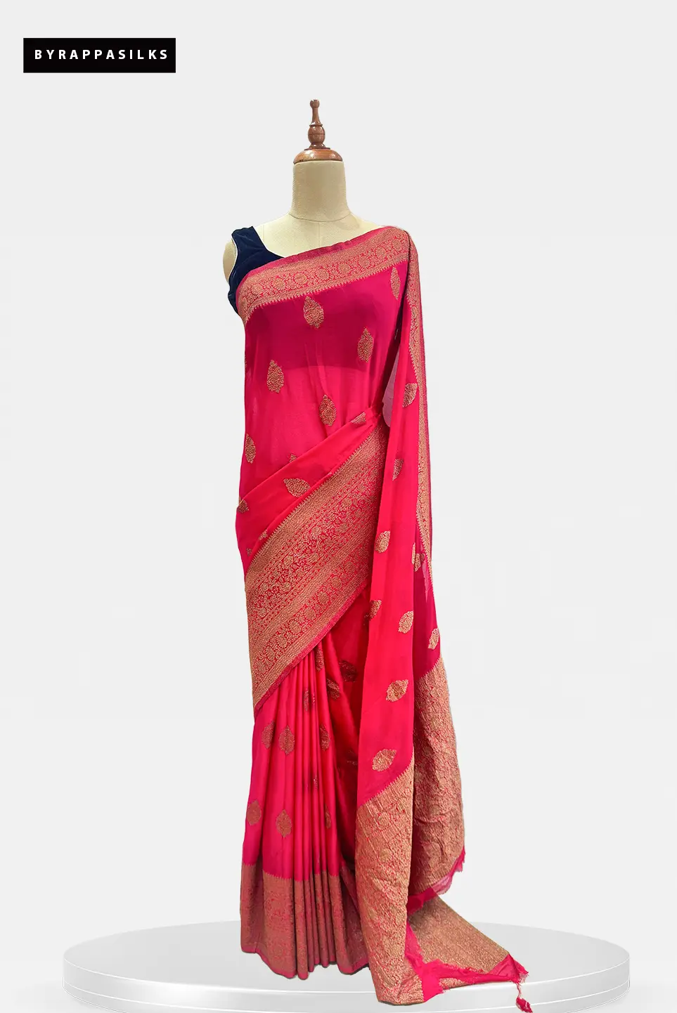 Semi Georgette Saree Redish Pink QS263075