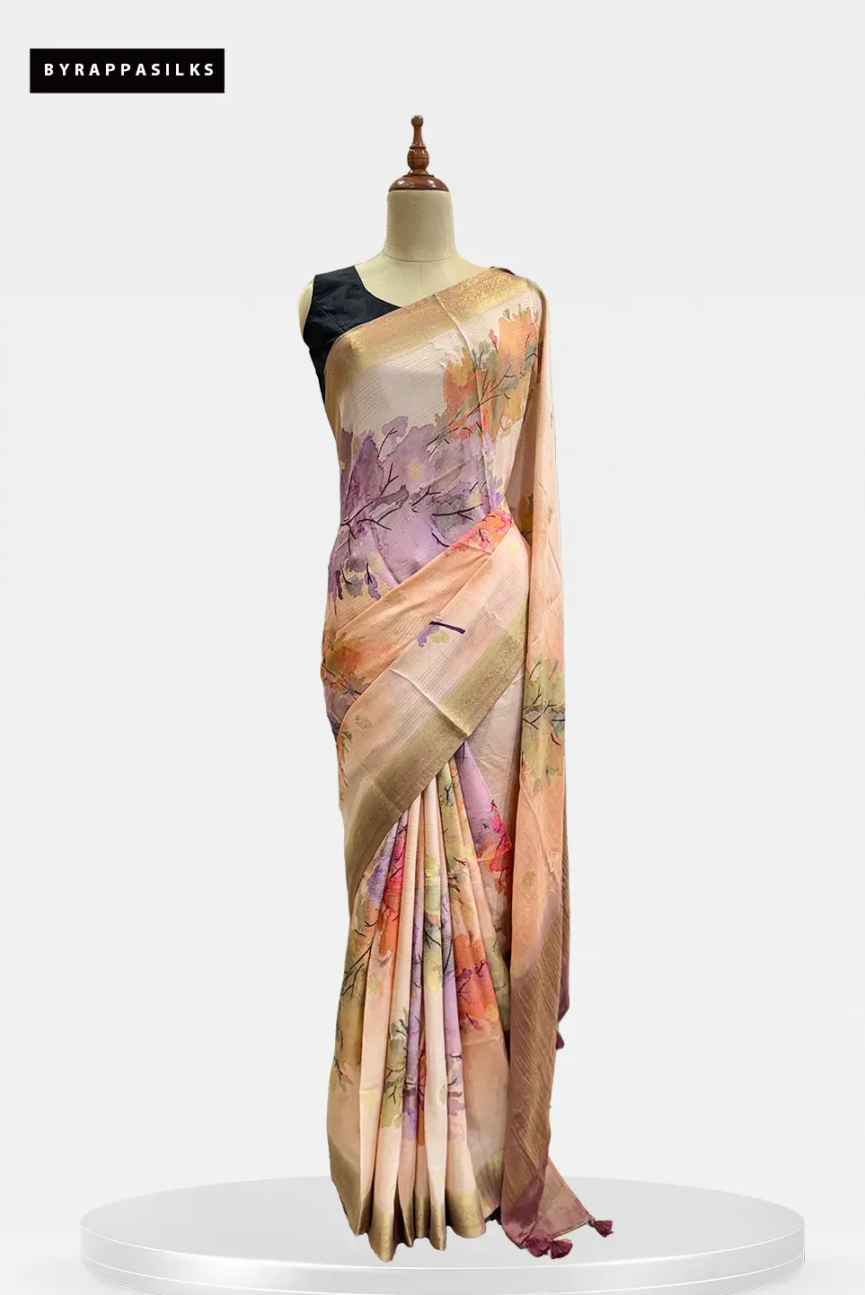 Crape Saree With Zari Border QW207982