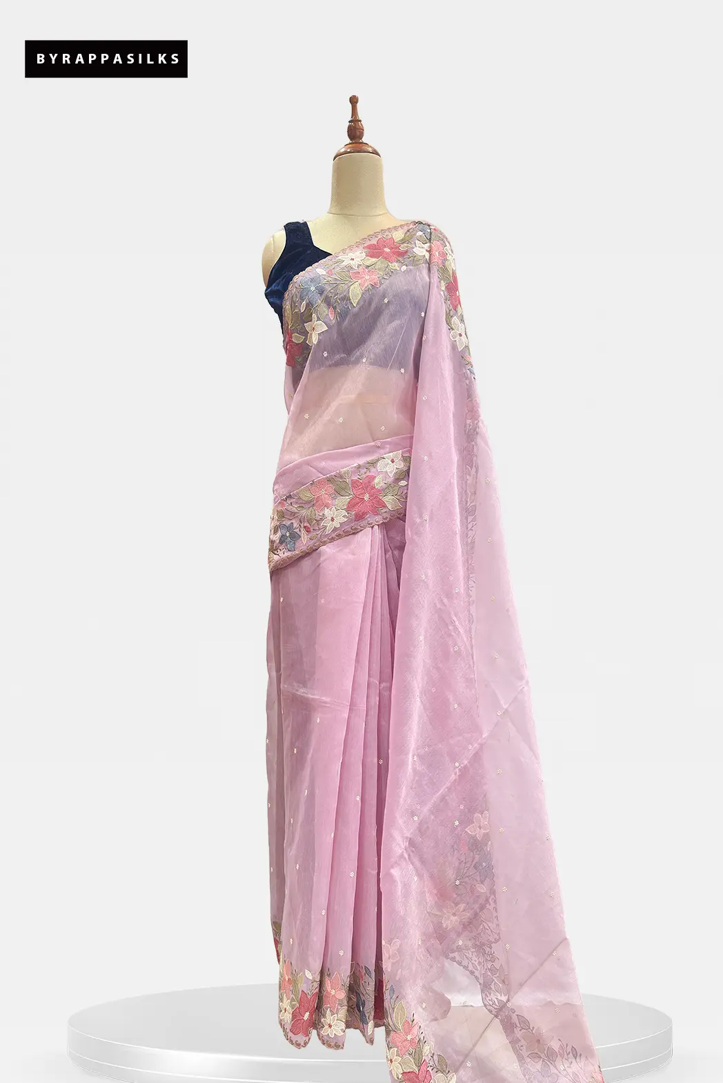 Organza Saree Embroidery Border Lavender QS315098
