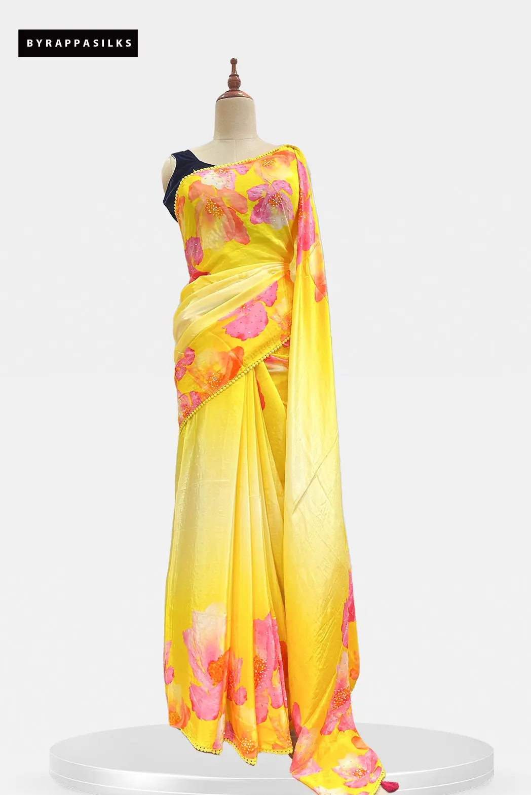 Floral Printed Crape Saree QS308037
