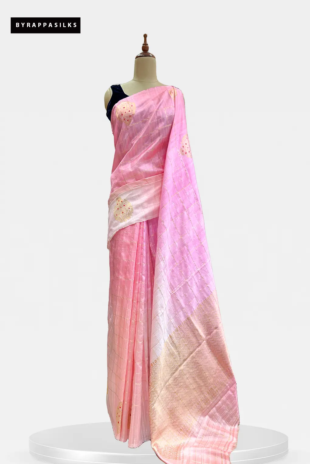 Handloom Tussar Saree Baby Pink & Peach AA201577