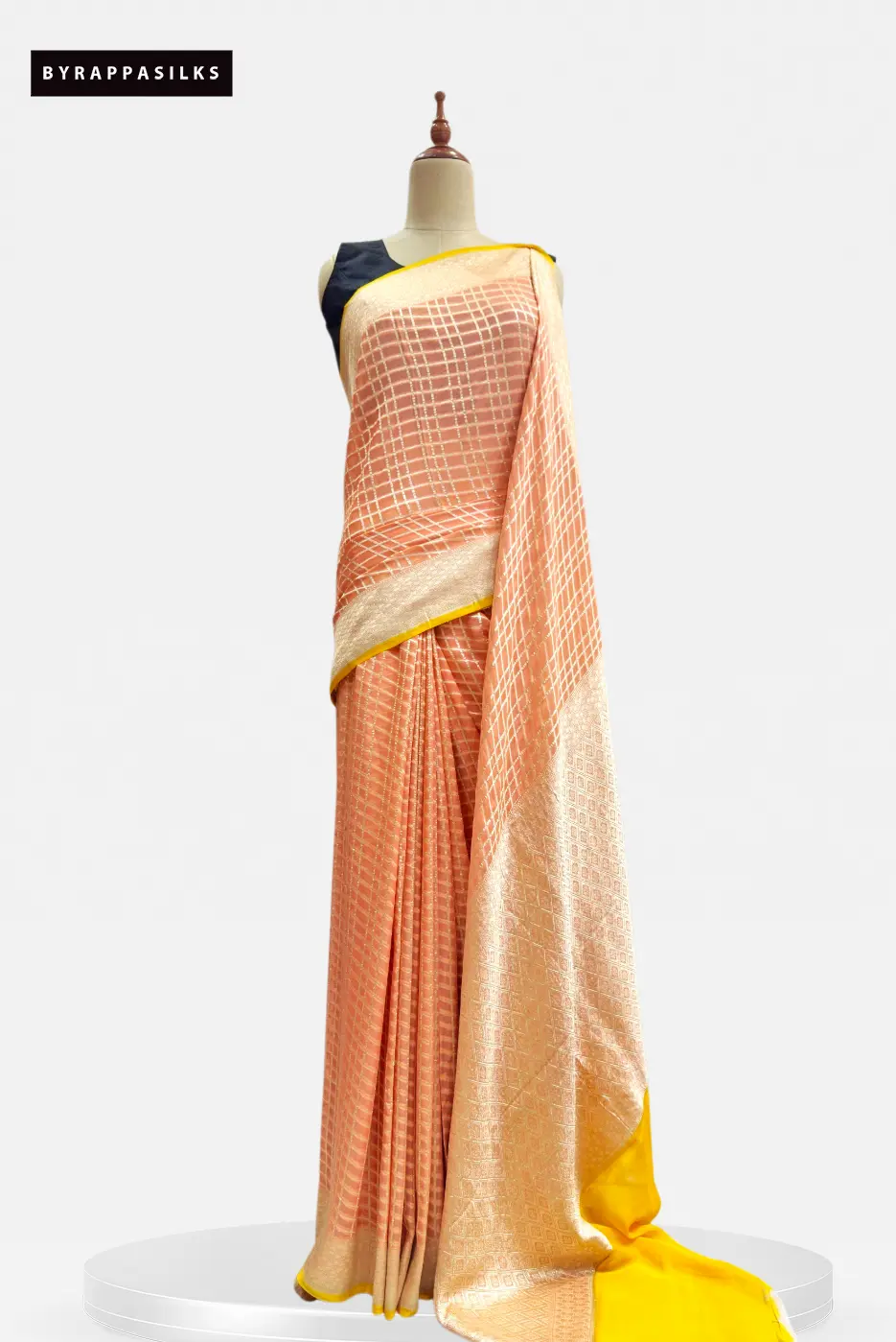 Pure Khaddhi Georgette Peach AA201652