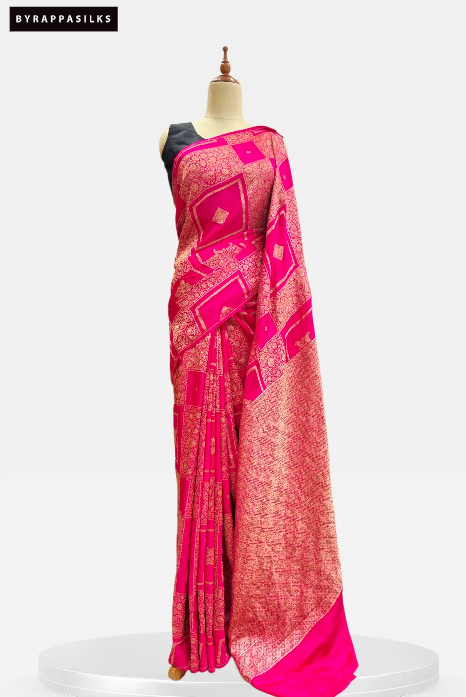 Pure Khaddhi Georgette Crape Saree Pink