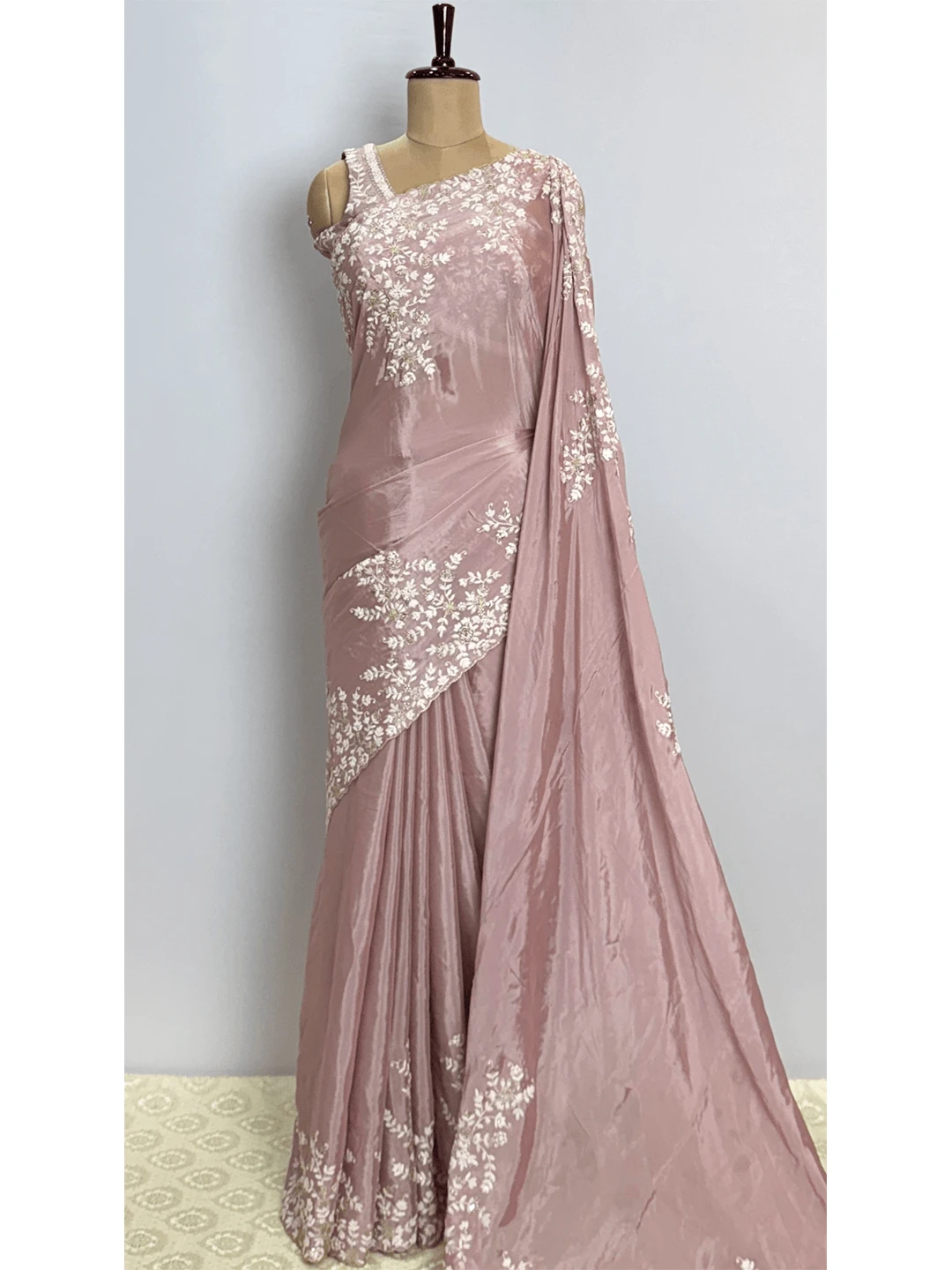 Fancy Designer Saree with 2 Blouse - Blush Pink Colour - QS219663