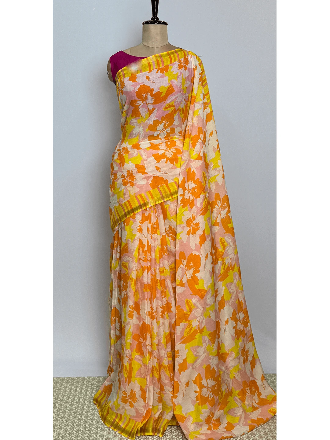 Satin Printed (Aditya Birla Fabric) - Yellow Colour -QS213541