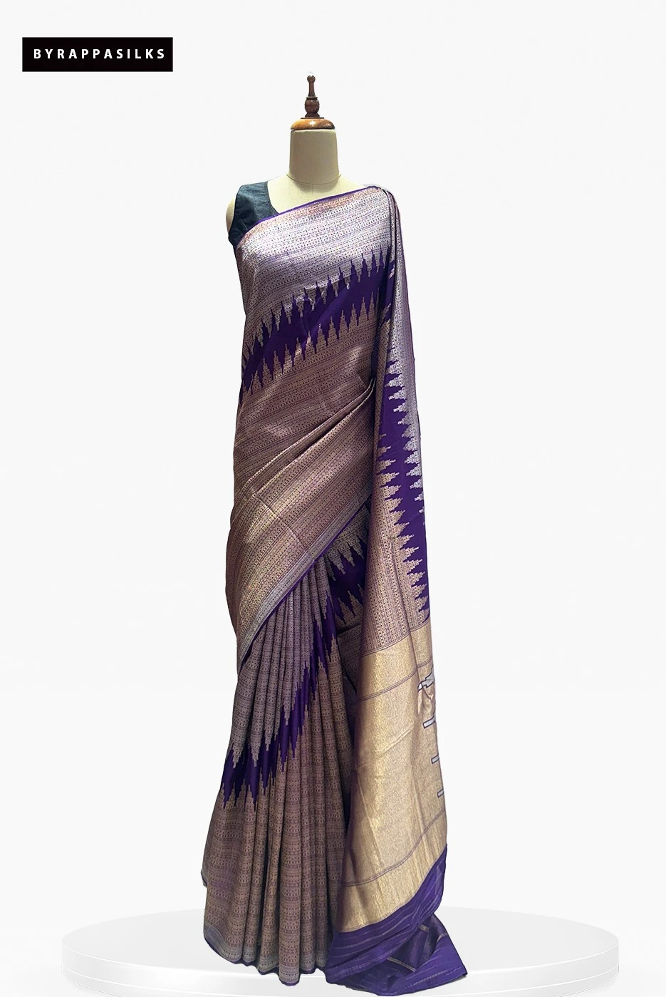 Stripes Purple Saree with Rising Border QS288187