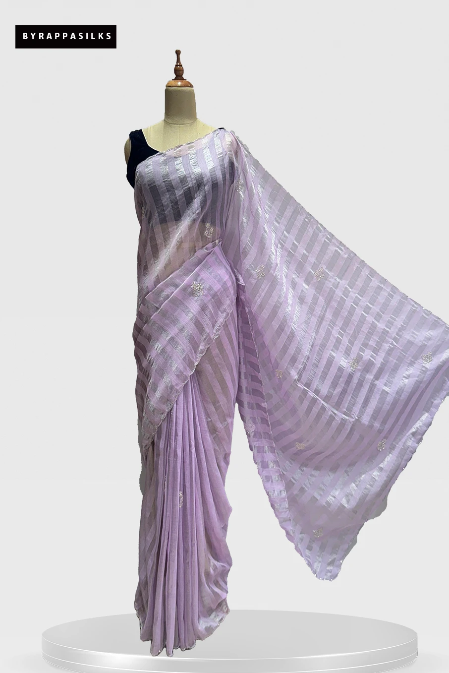 Ready Blouse Tissue Design Saree Lavender QS285953