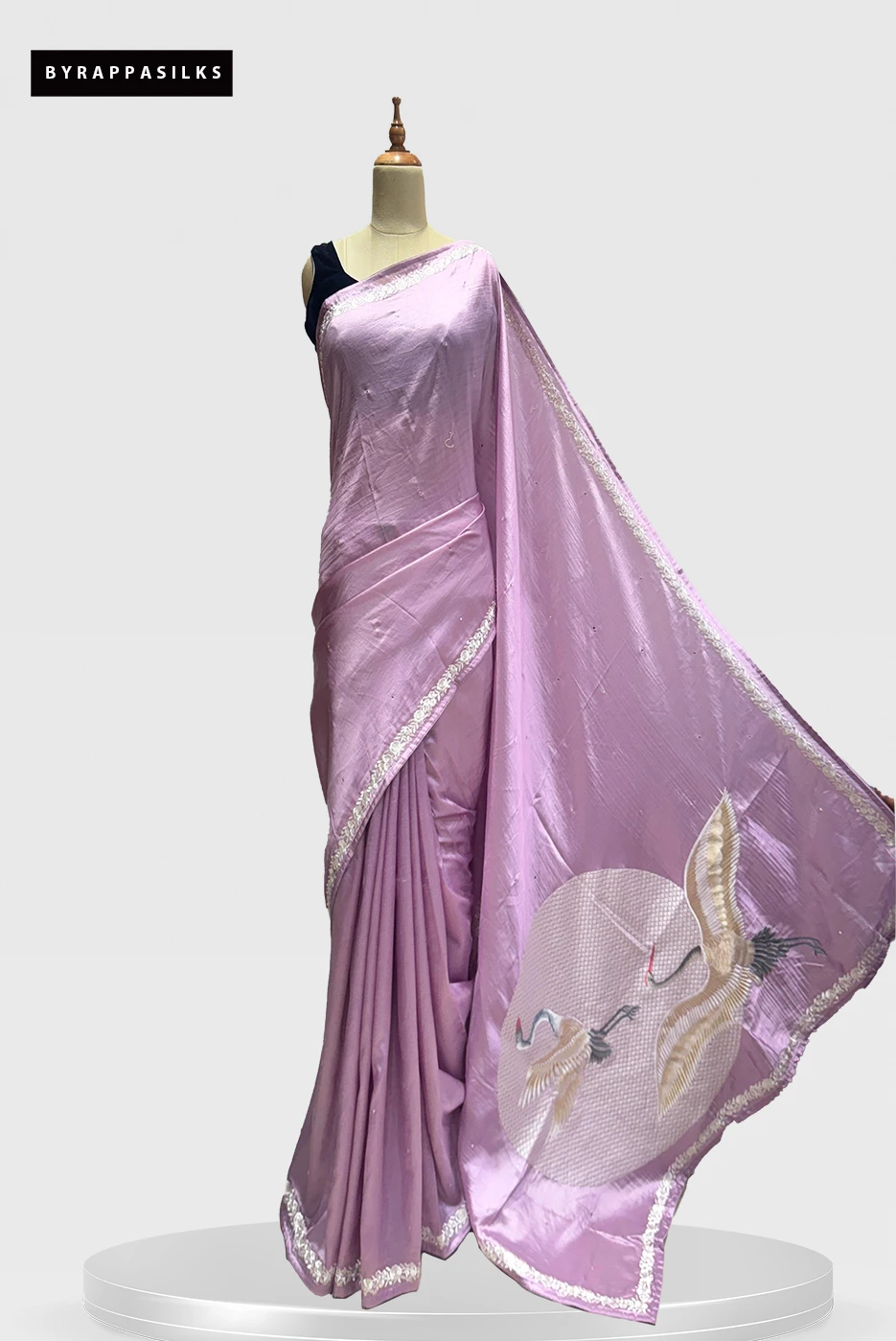 Tussar saree Thread Work Lavender Colour QS286298