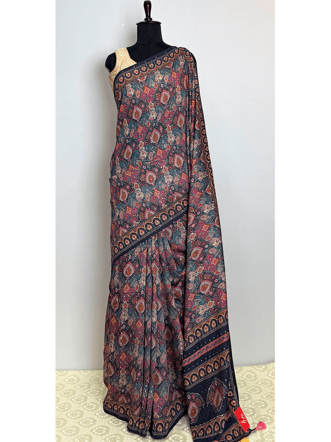Fancy Printed Saree - Grey Colour - QS213502