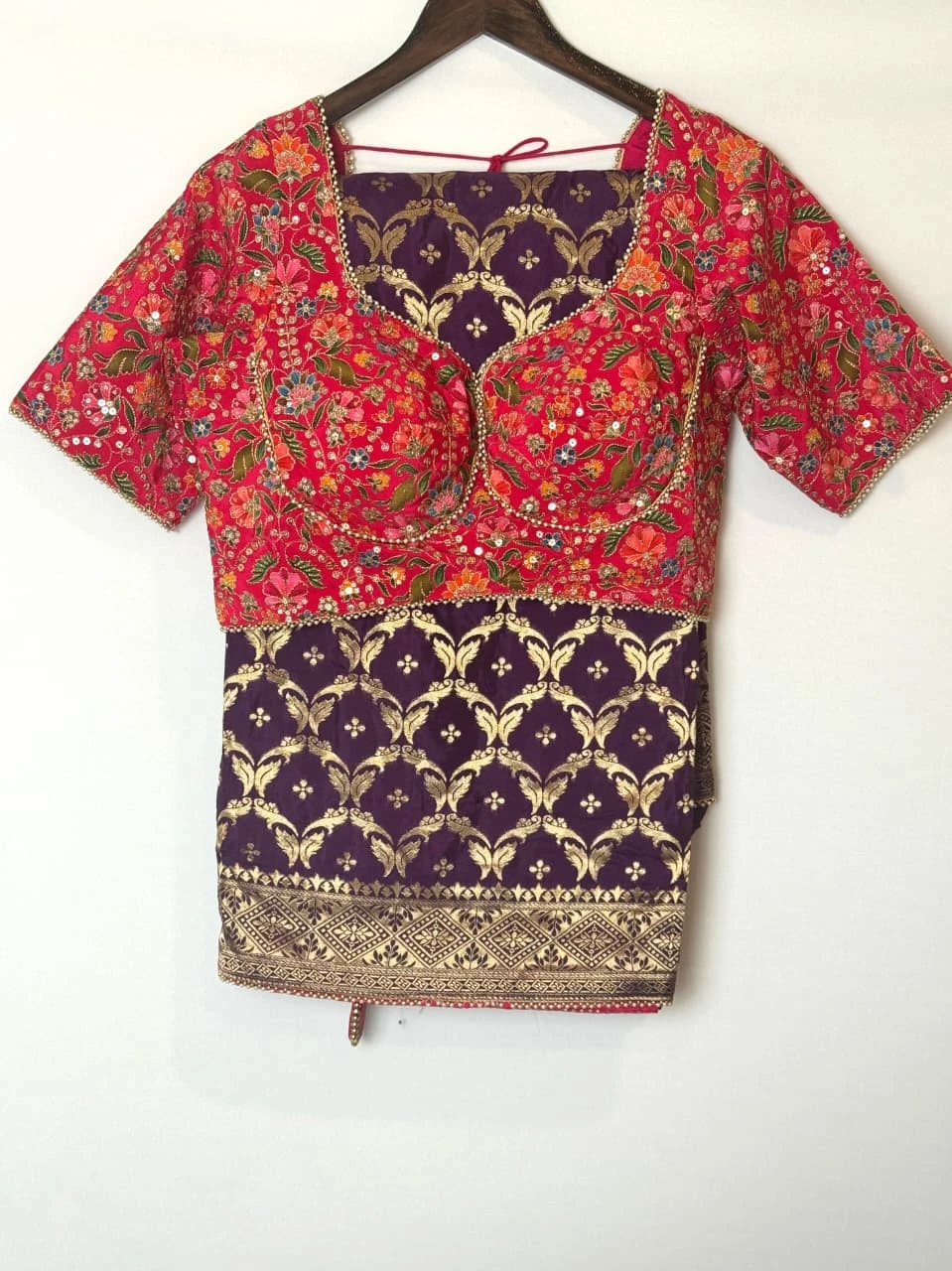 Satin Banarasi With Ready Blouse Purple Colour QS262300