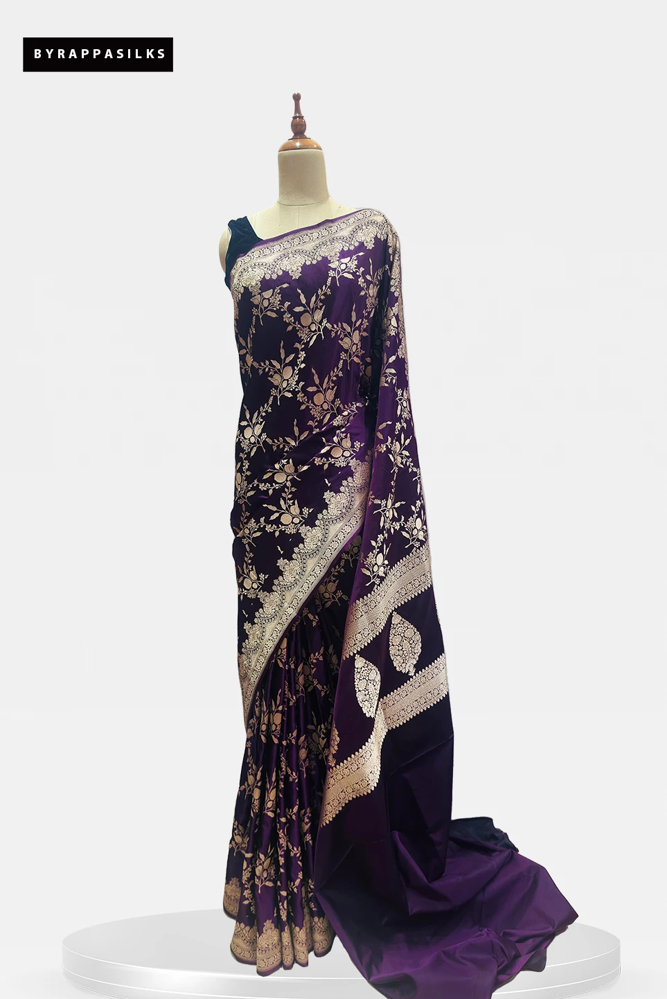 Banarasi Saree With Jaal Work Purple 286914