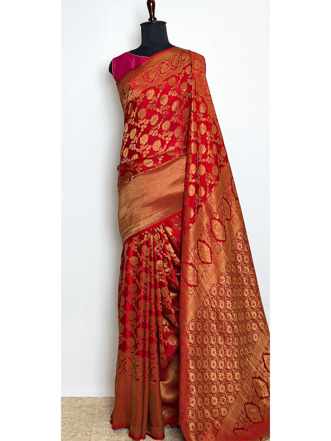 Pure Mysore Silk Saree - Red Colour - QS206316