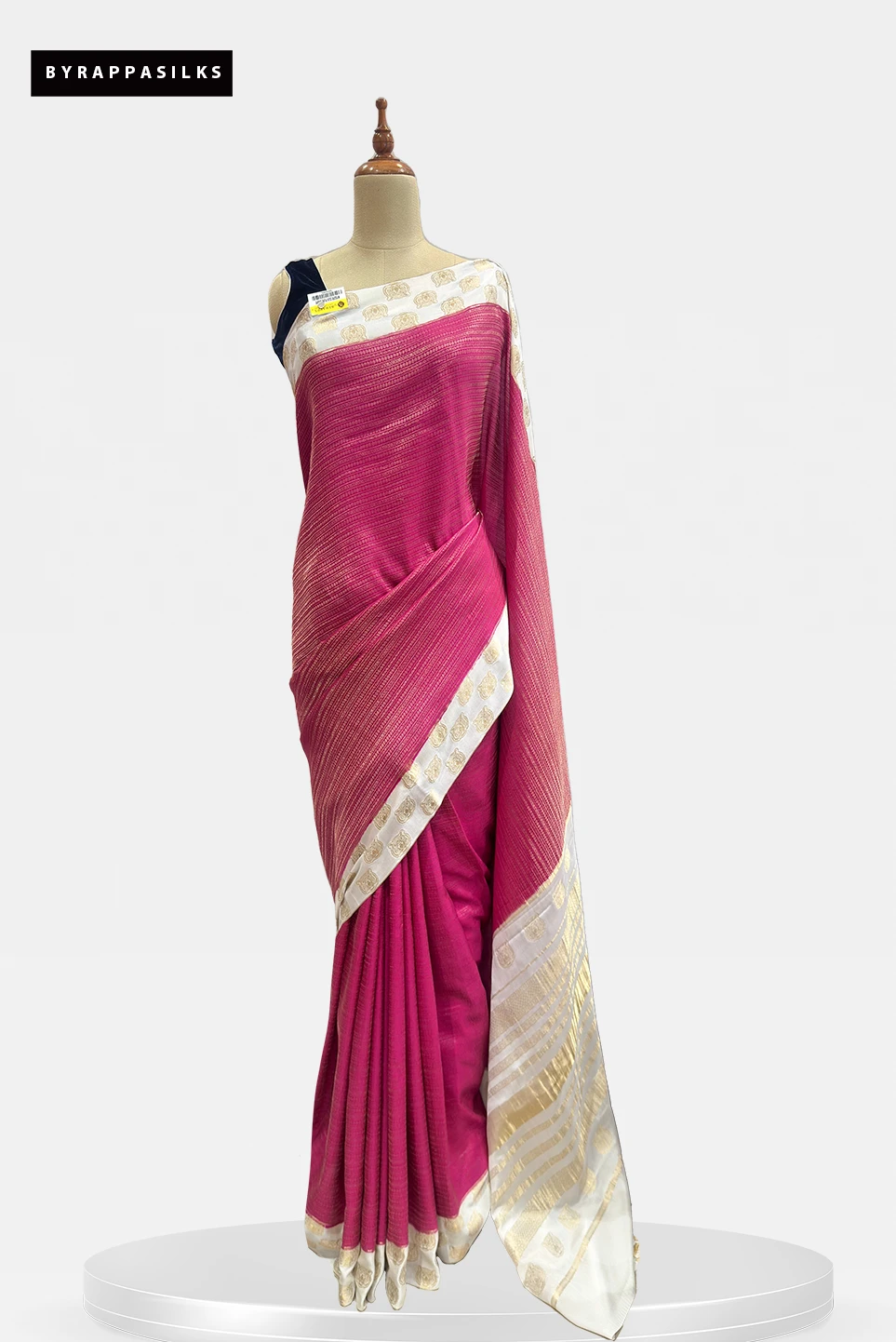 Mysore Silk Pure Crape Saree Pink Colour QS290869