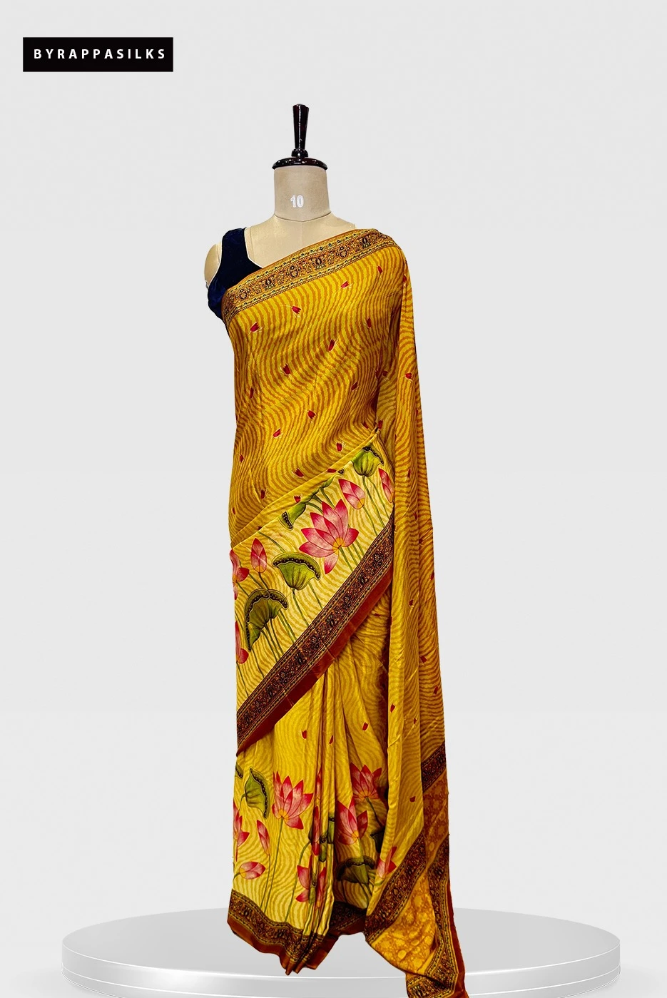Printed Crape Saree Yellow Colour QS276292