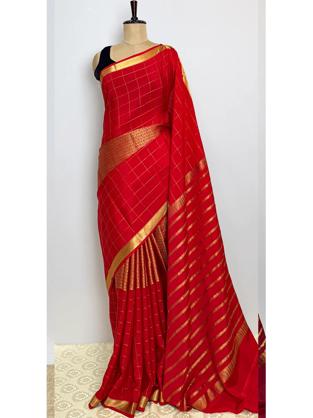 Pure Mysore Silk Saree - Red Colour QS216170