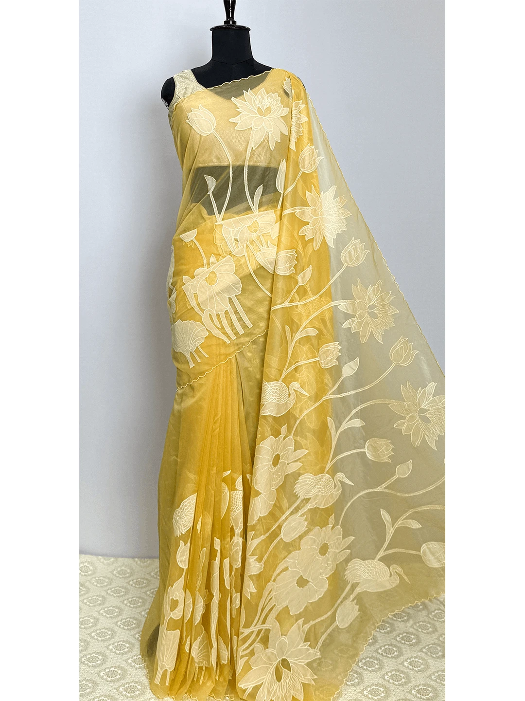 Banaras Fancy Saree - Yellow Colour - QS216701