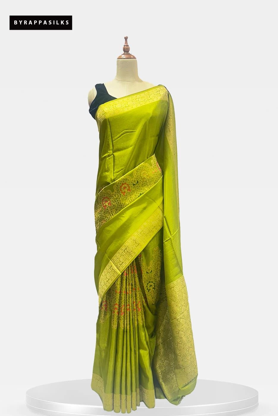 Habutai Saree Parrot Green QS286477