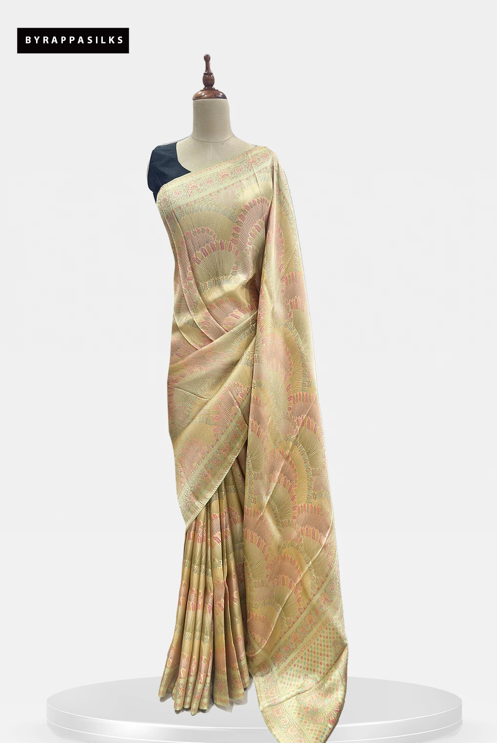Vantara Saree Peach - pink Floral Motifs QS288205