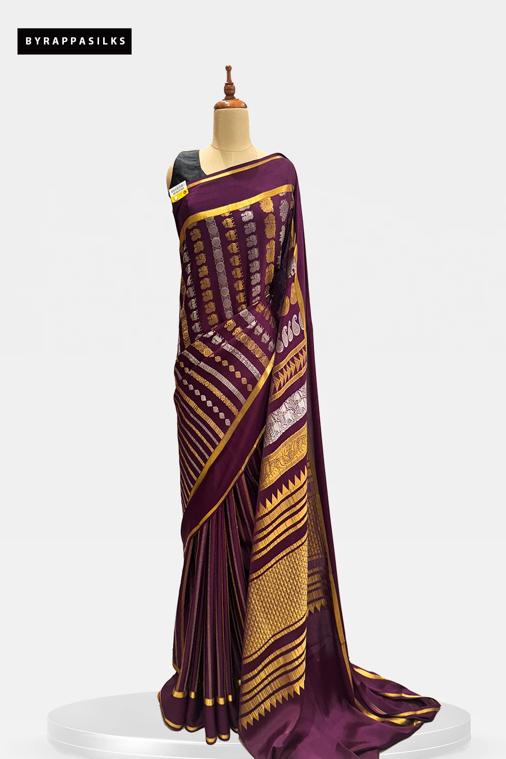Mysore Silk Pure Crape Saree Maroon Colour QS290864