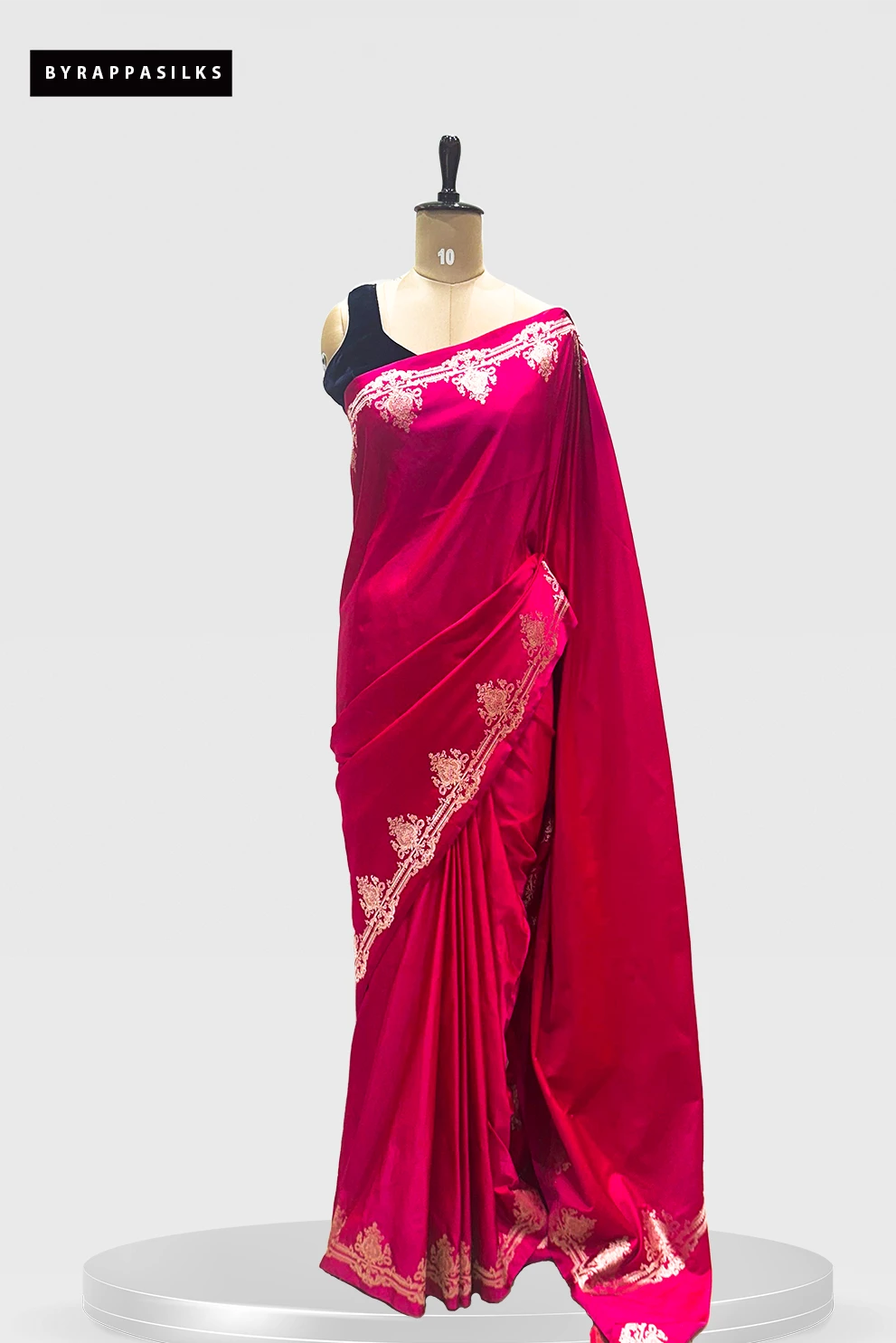 Satin Banarasi Saree Rani Pink With Zari Border QS279516