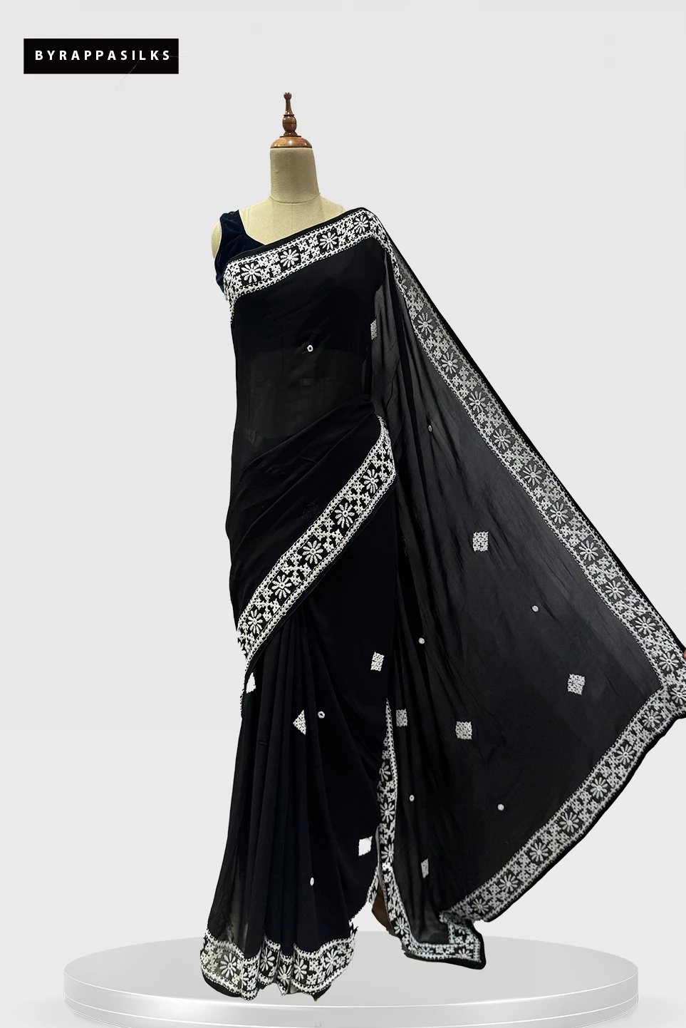 Chiffon Saree Black Colour QS288746