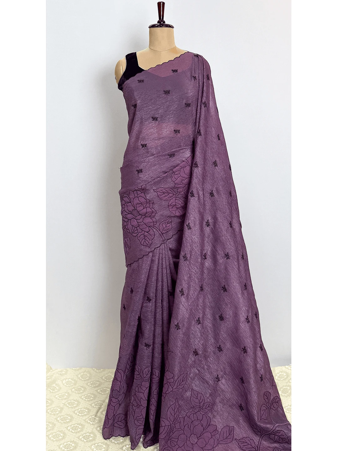Organza Fancy Saree - Purple Colour - QS202070