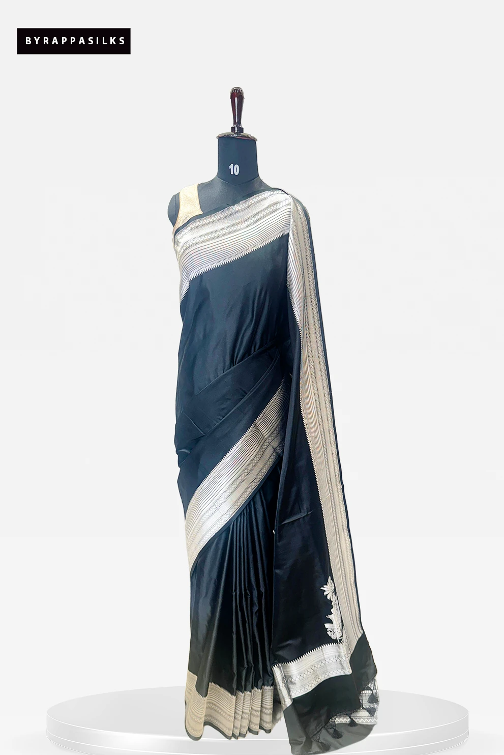 Pure Kathan Banaras Black Saree QS232229