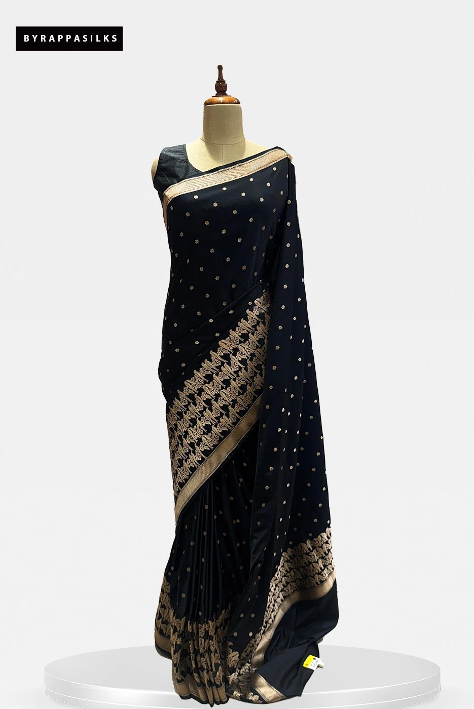 Satin Banarasi Saree Parrot Design Border QS289447