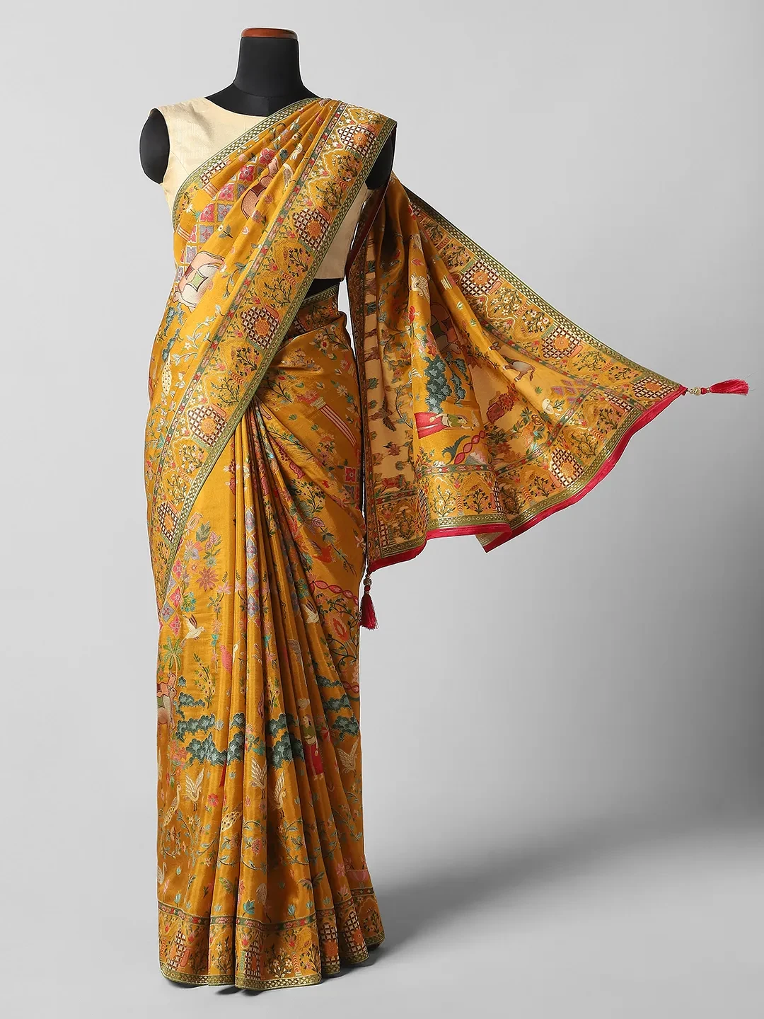 Munga Crape Sarees - Mustard Colour QA255058