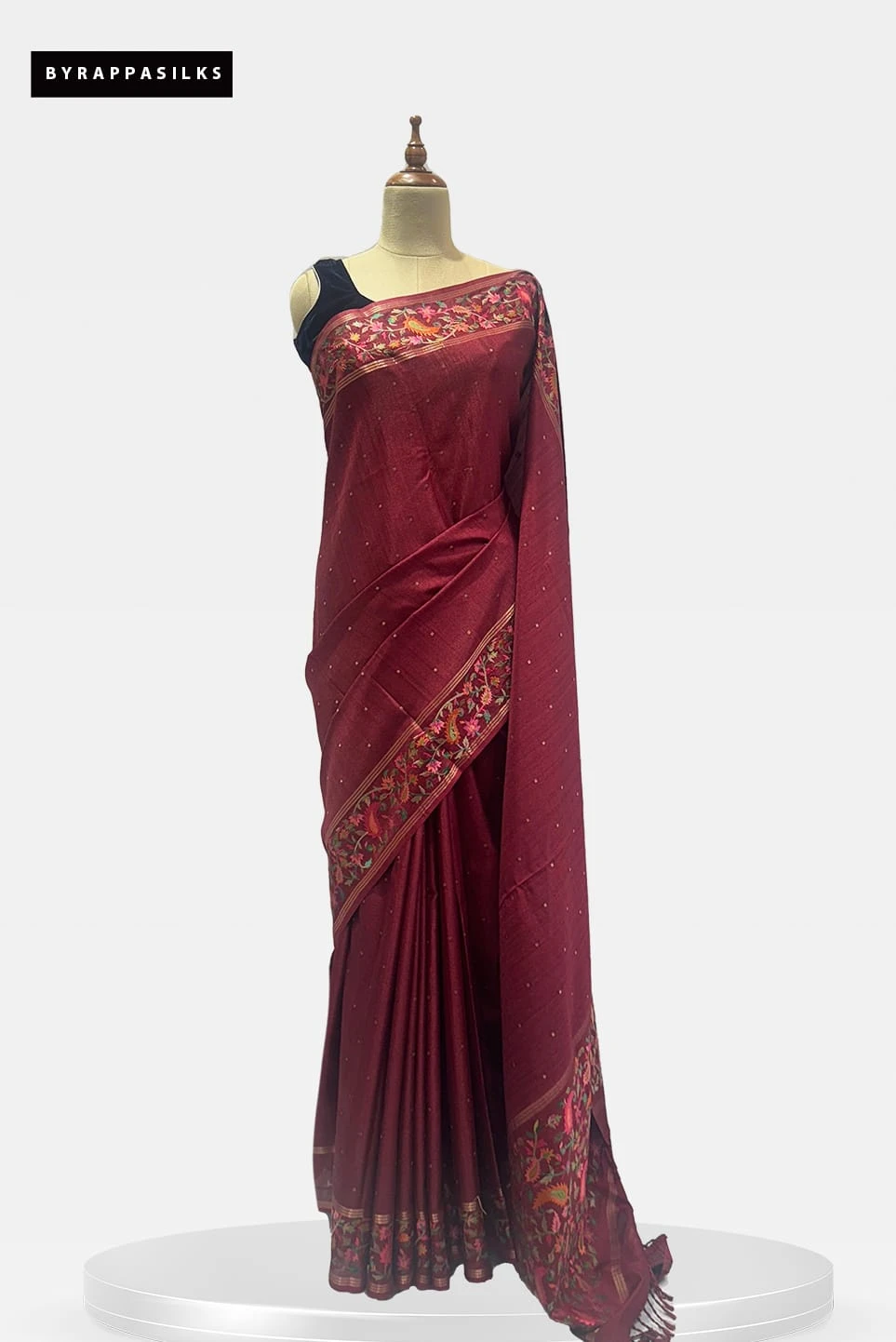 Tussar Saree Maroon Saree QS286146