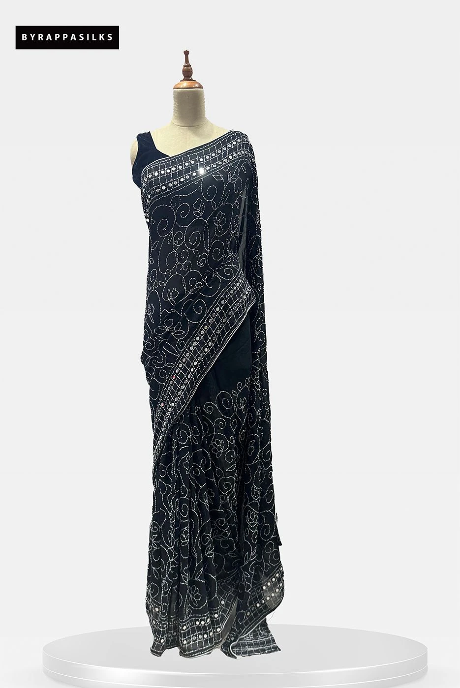 Chiffon Saree Black Colour QS285912