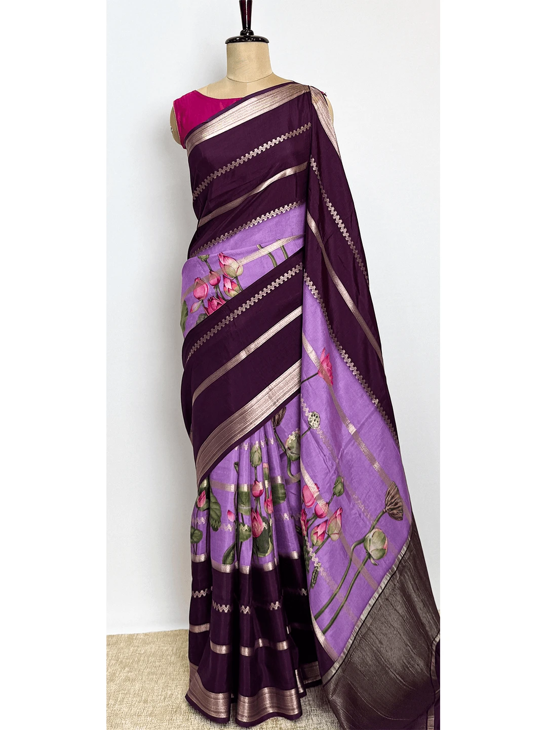 Semi-Crape Printed Saree - QW200102