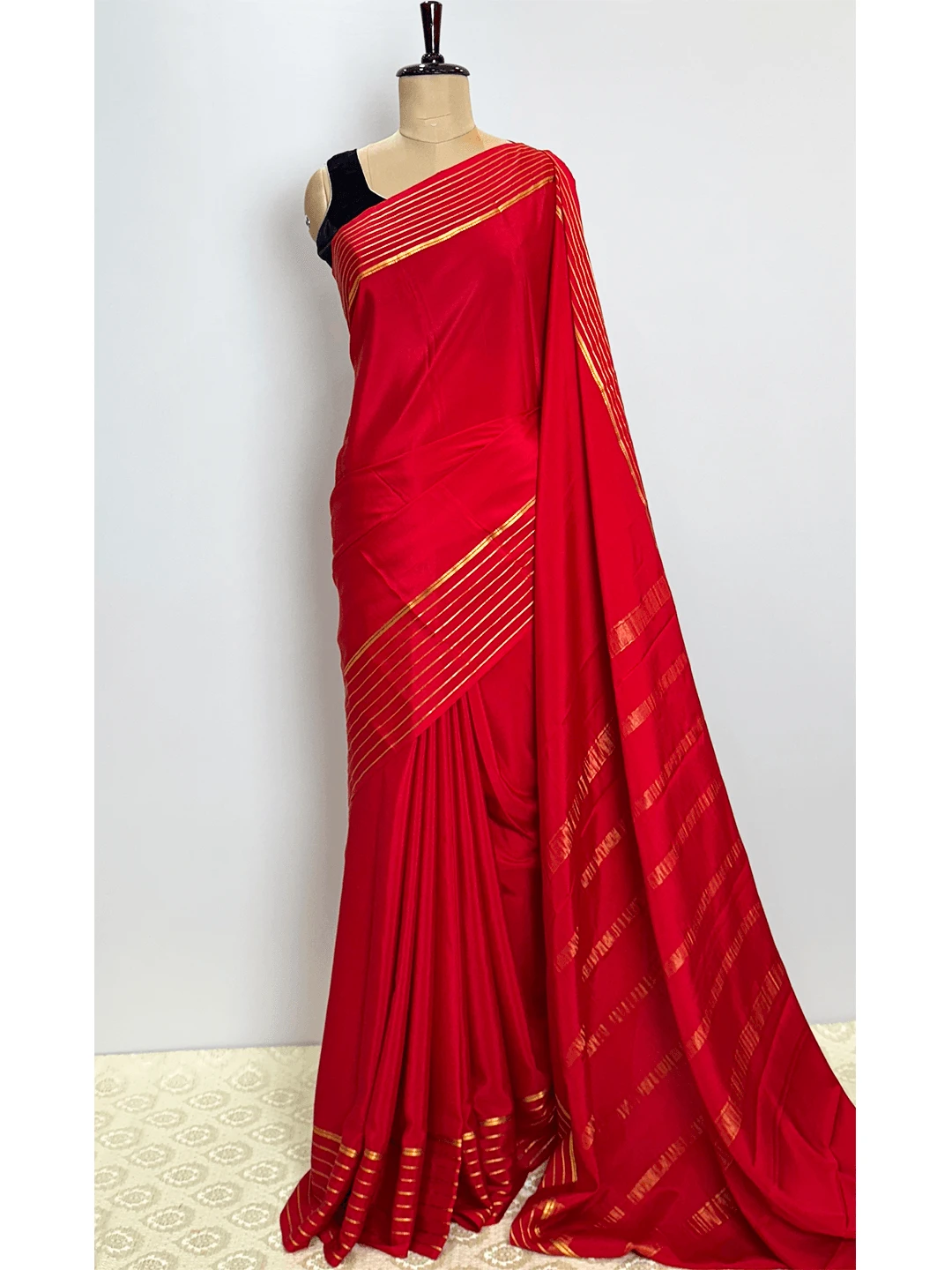 Pure Mysore Silk Saree - Red Colour - QS216409