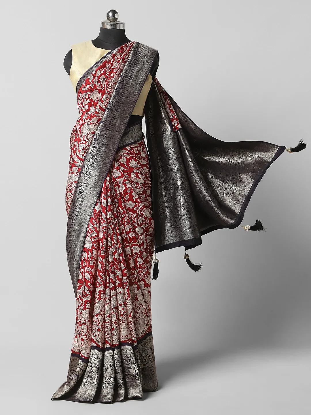 Bandini Printed Saree - Red Colour - QA254607