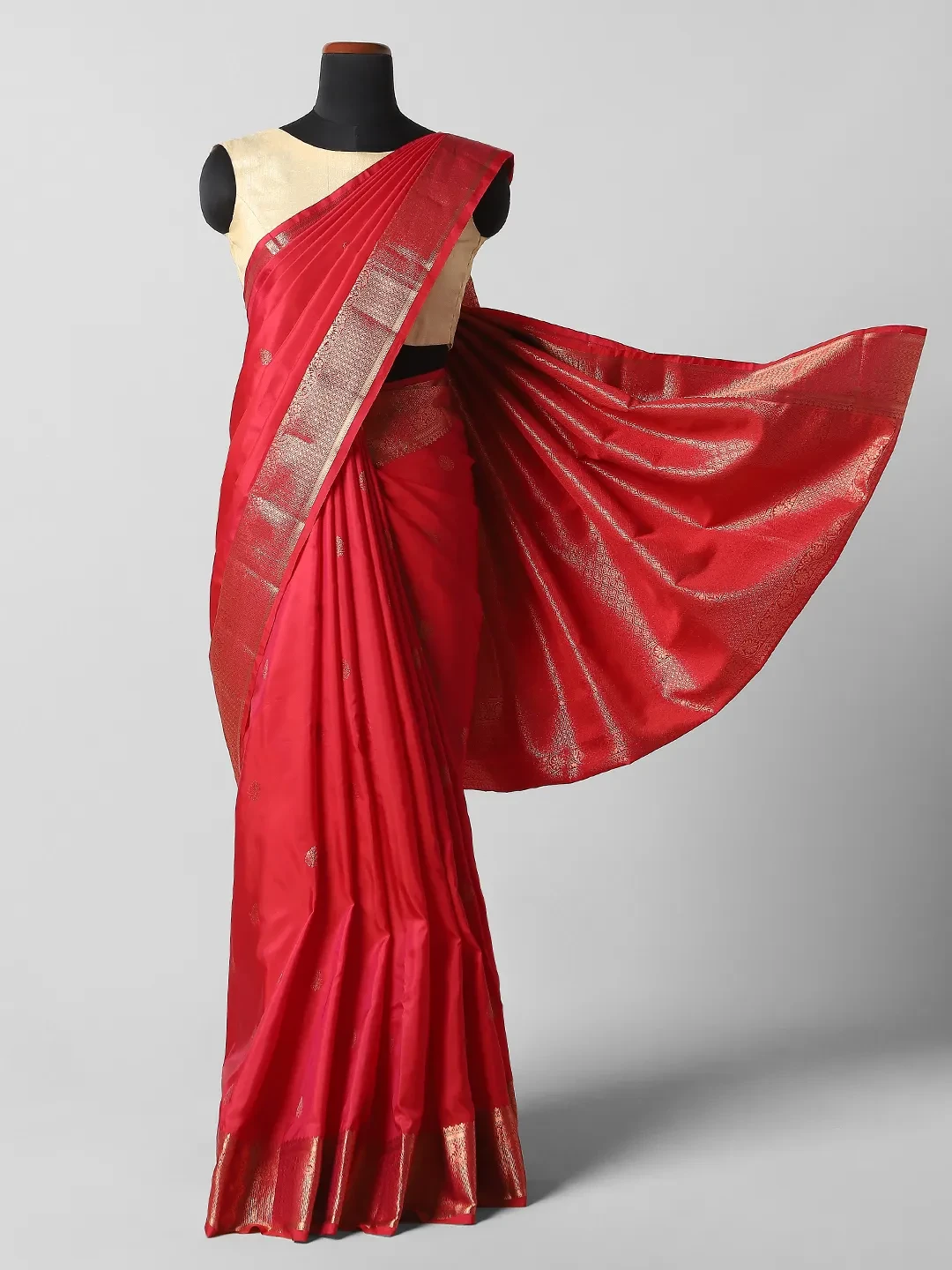 kadiyal Semi Silk Saree - Red Colour -QA254551