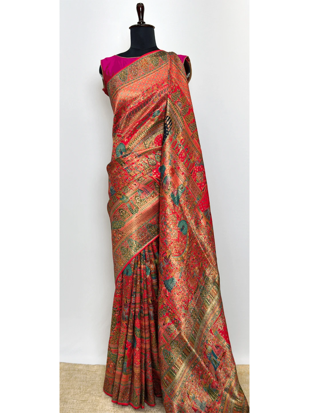 Pashmina - Banarasi Saree - Red Colour -QS201313