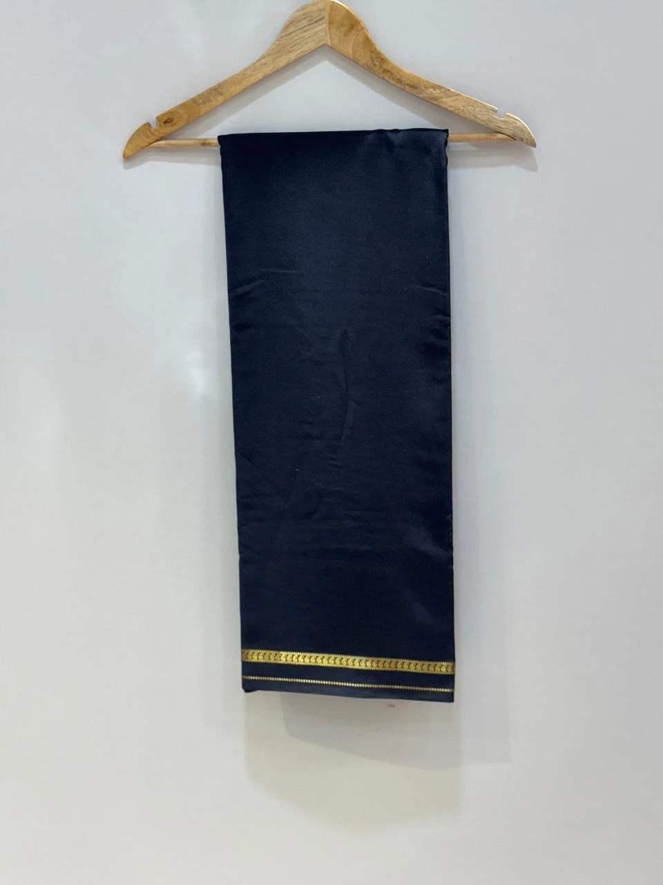 Pure Mysore Silk Rani Black with Golden Zari Border QS241238