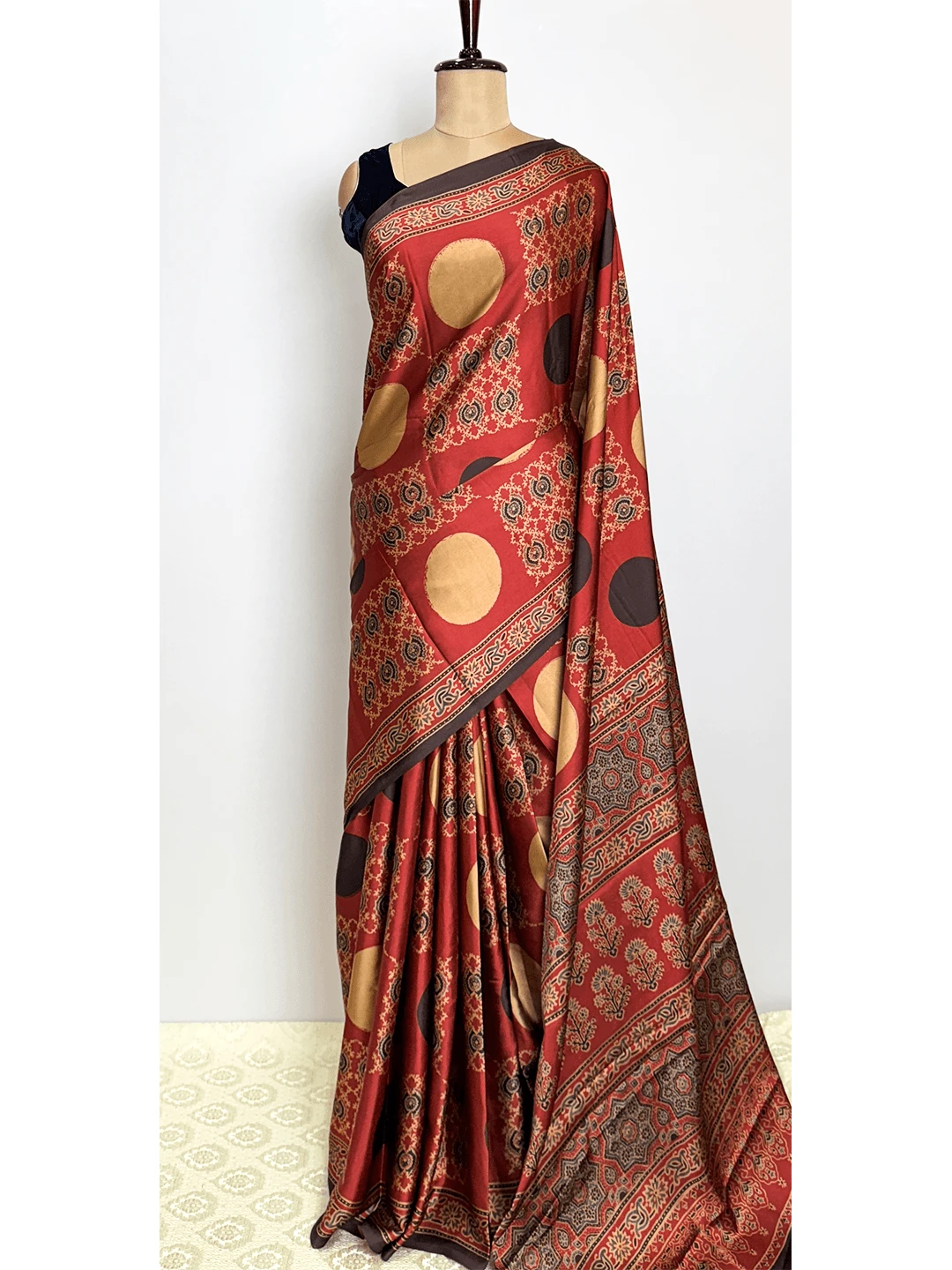 Fancy Printed Saree - Brown Colour - QS215319