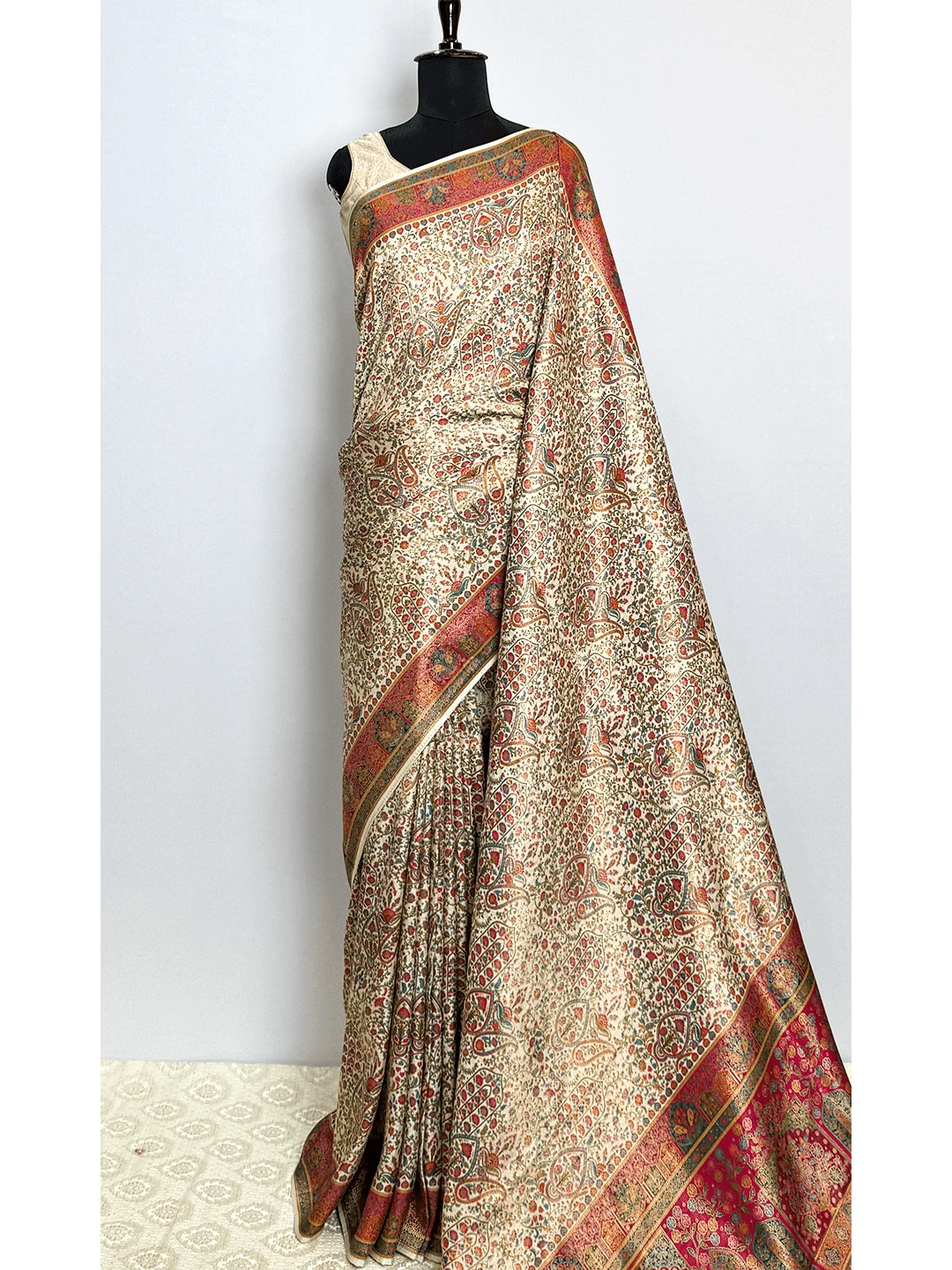 Pashmina Printed Saree - Banarasi Crape - QS218562