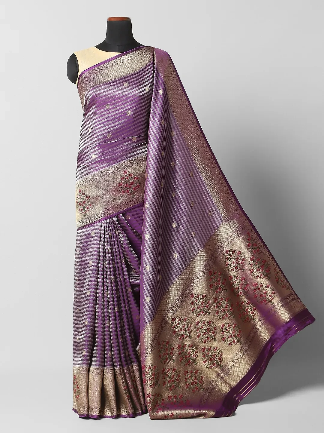 Fancy Banarasi Saree - purple colour QI202632