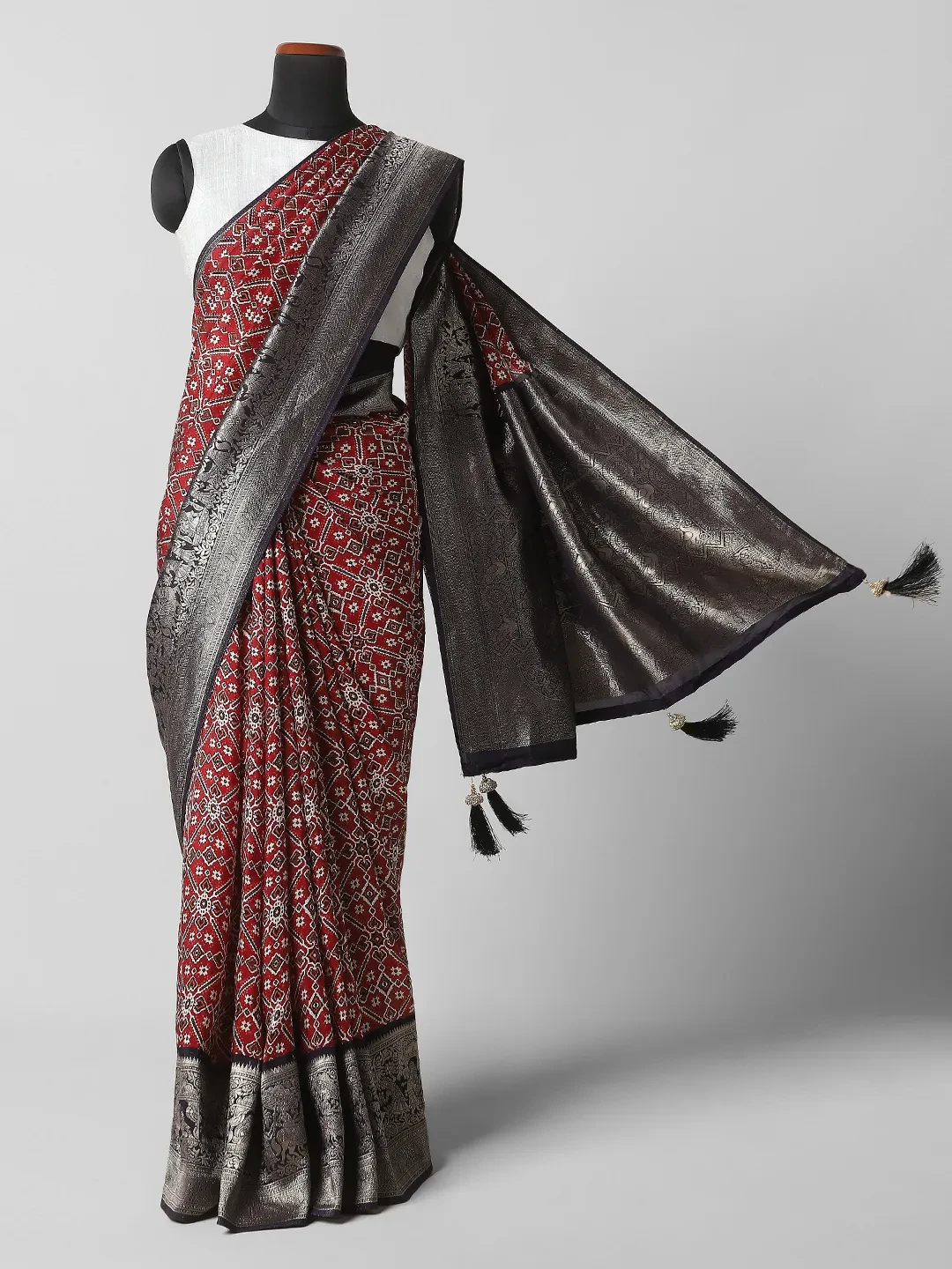 Bandini Print Sarees - Red Colour QA254615