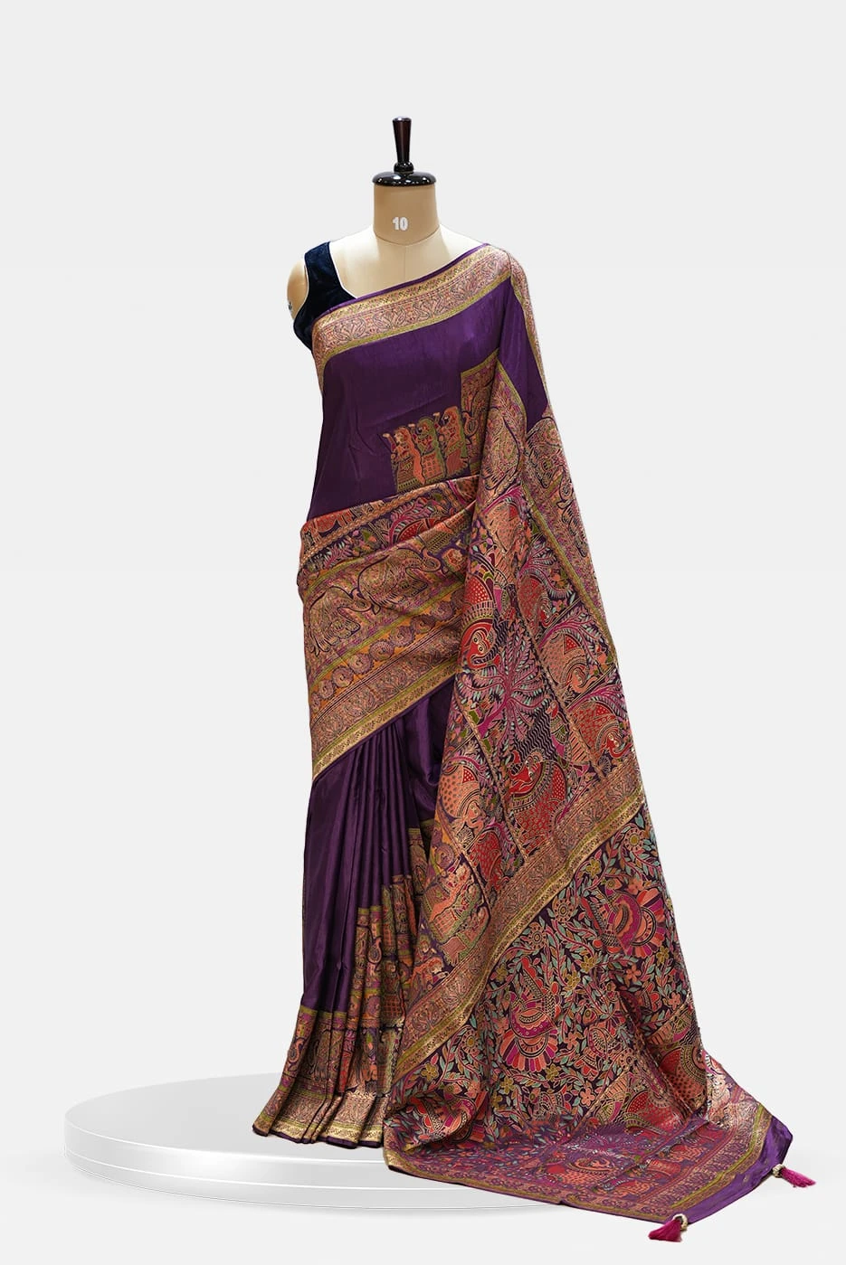 Kalamkari Silk Luxurious Purple Saree  QS254551