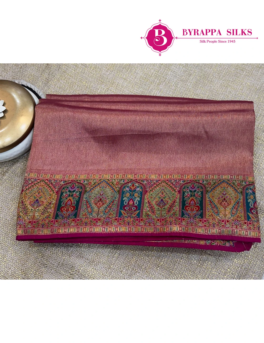 Tissue Sarees - Munga Crape - Pink Colour QS201120