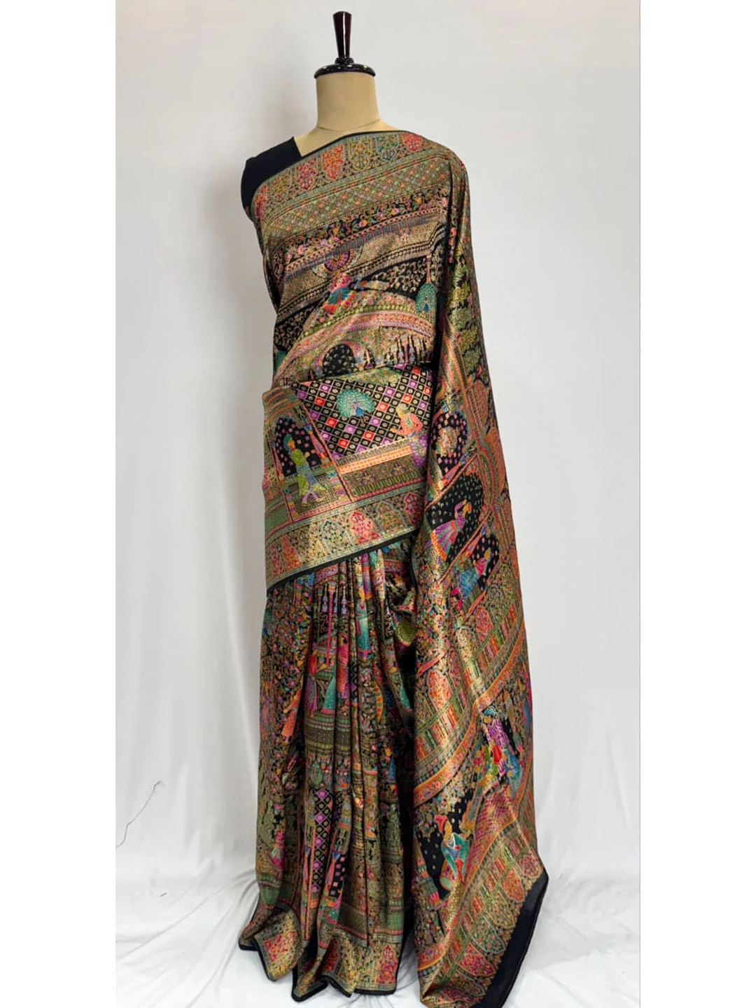 Pasmina Printed Banarasi crape Sarees - QS208576