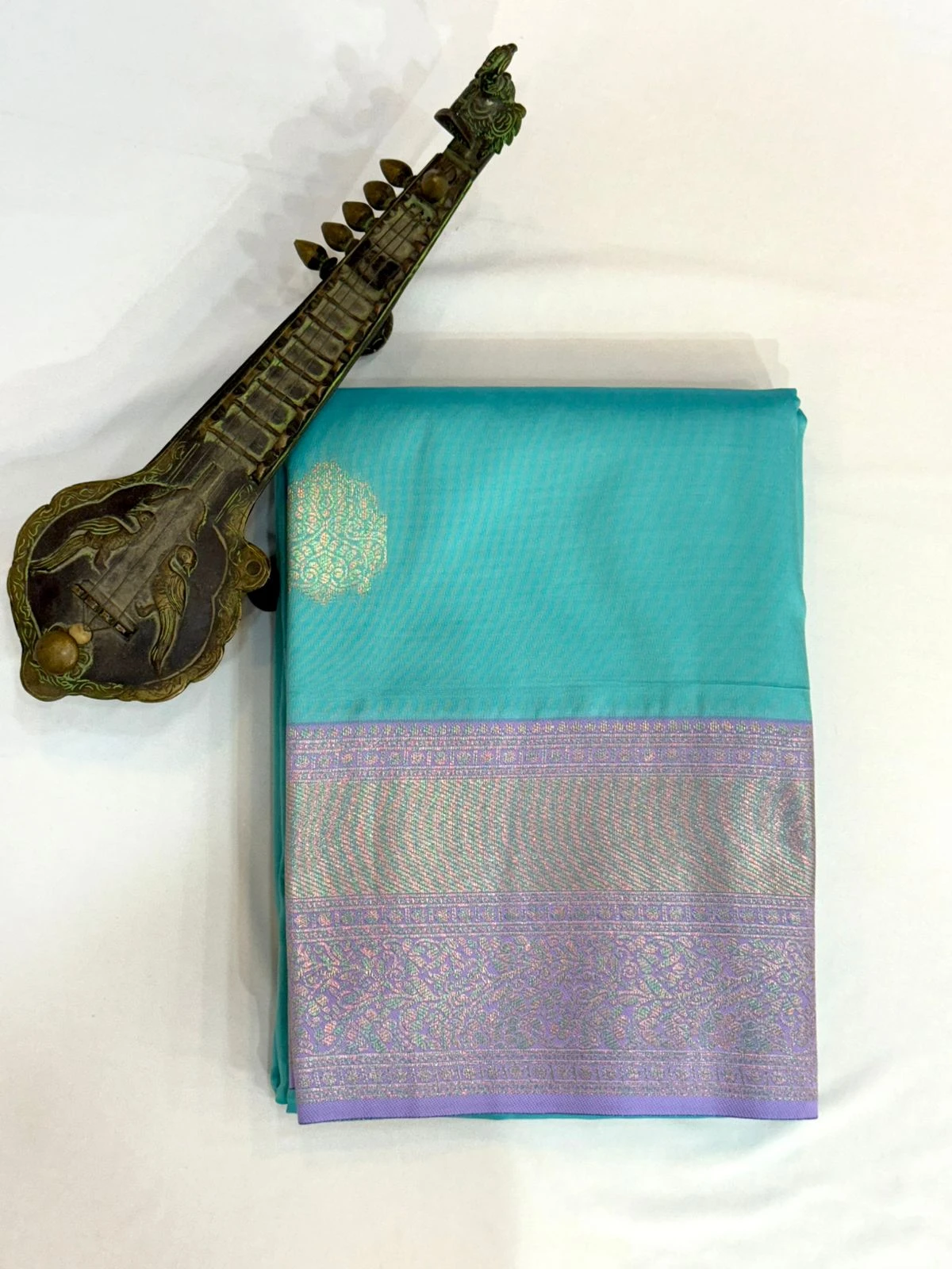 Colours of Navratri Blue and Lavander with Motif QS251848