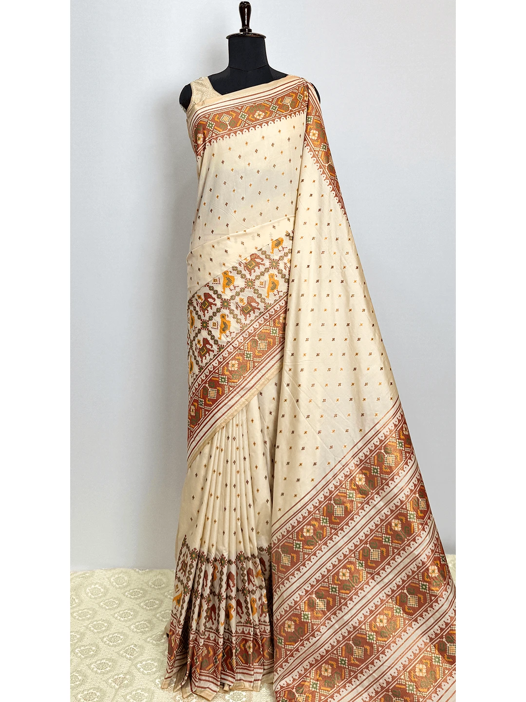 Banaras Fancy Saree - Cream Colour - QS200174