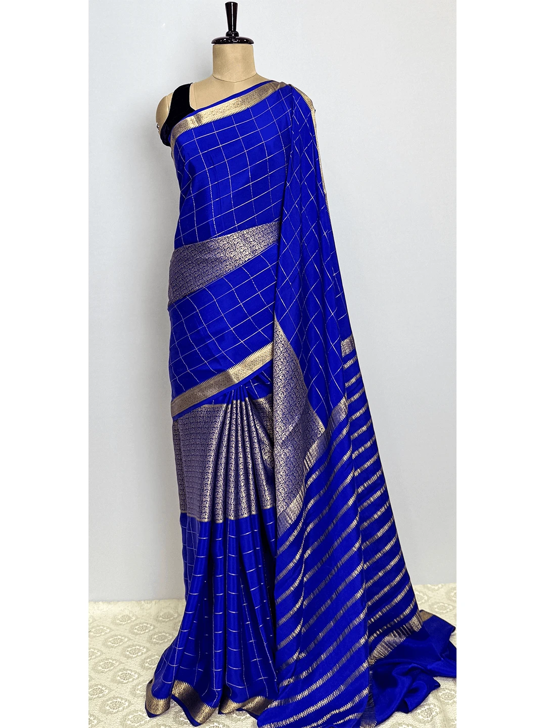 Pure Mysore Silk Saree - Dark Blue Colour - QS209170